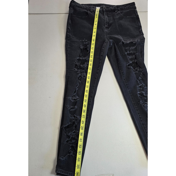 American Eagle Jeggings Women's 12 Black The Dream Jean Distressed - Picture 10 of 15
